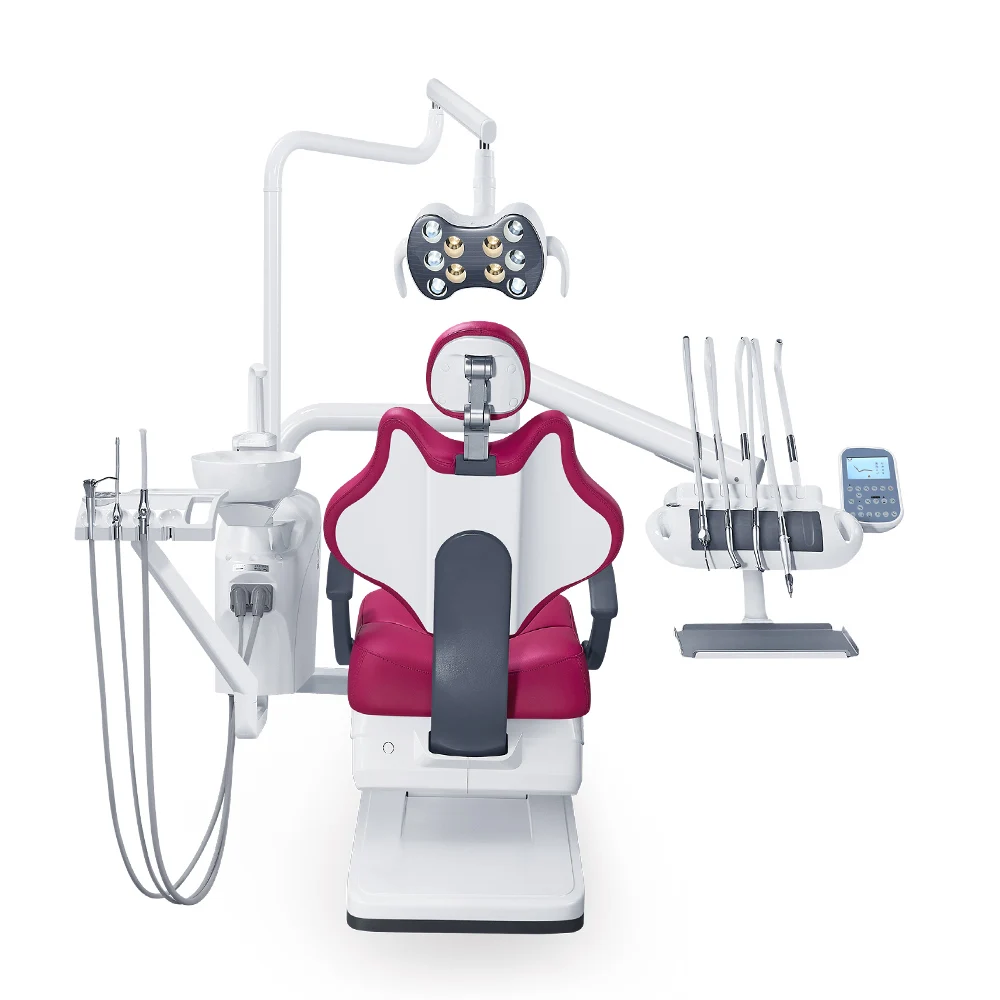 Gladent hydraulic dental chair 3 way syringe doctor tray Dental unit Butterfly tricolor Lamp