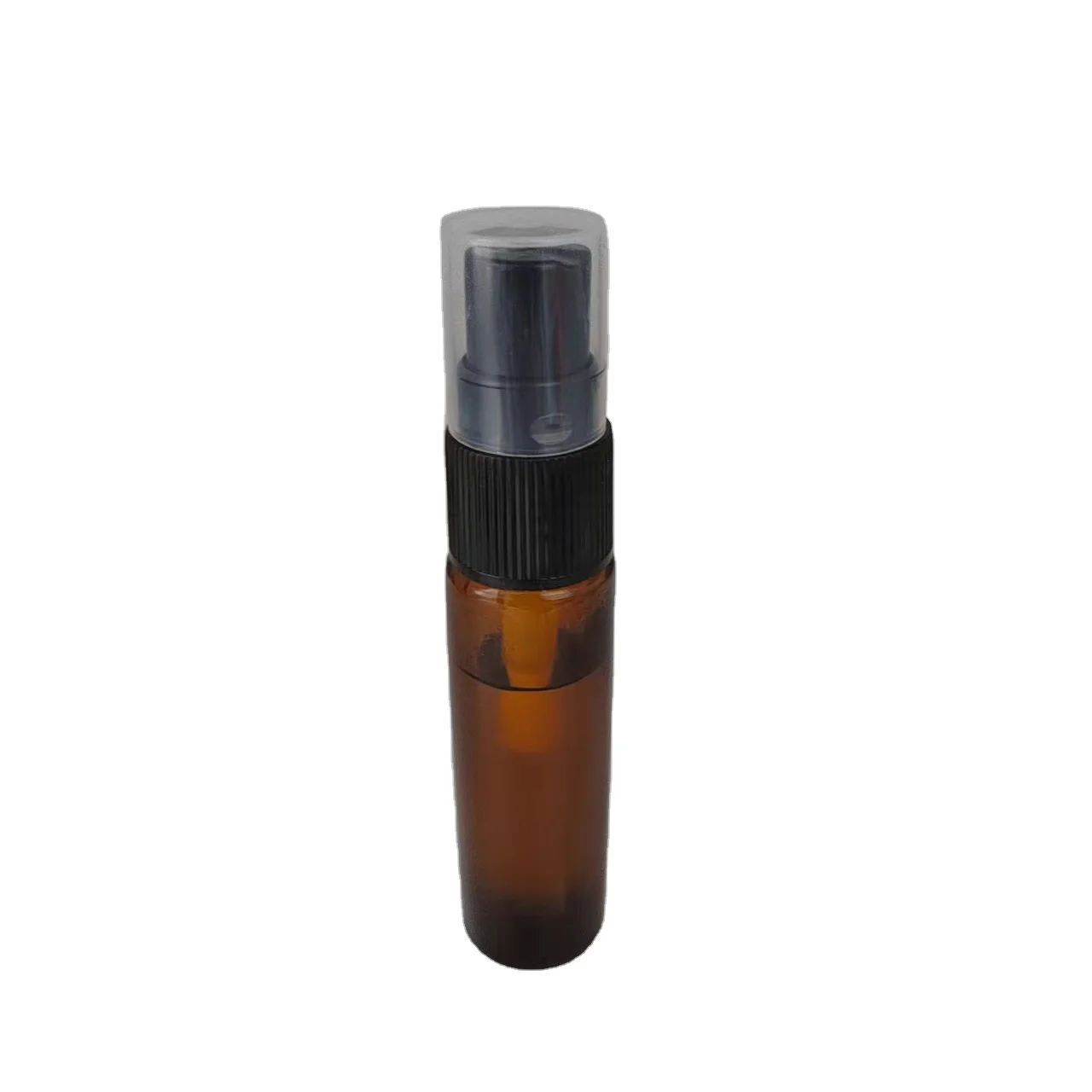 Shandong Factory 10ml amber roll on Essential oil sprayer glass bottle with plastic sprayer cap