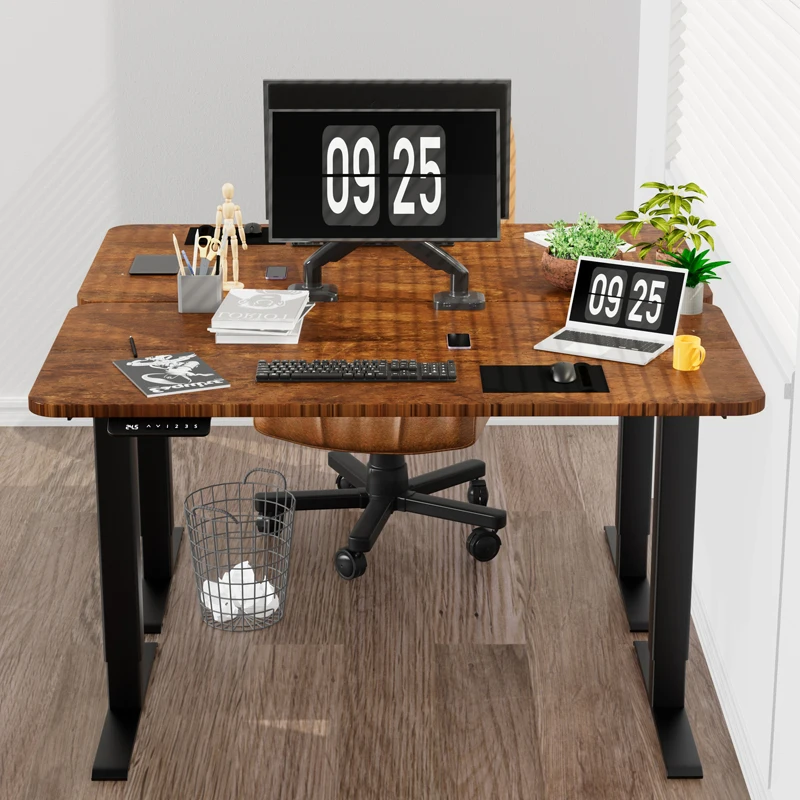 AUKI Economical Electric Stand Up Desk With 120*60  Height Adjustable Standing Desk Electric Table Ergonomic Desk
