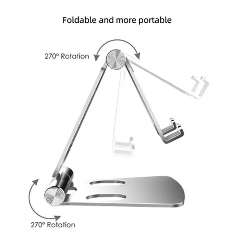 Aluminum Phone Stand Portable Adjustable Dual Folding Mobile Support Tablet Phone Holder Stands