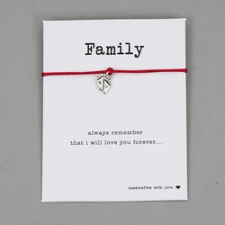 Lovely Double Feet Family Wish Bracelet Mom Dad Baby Kids Gift Simple Red String Charm Bracelets Jewelry for Women Men