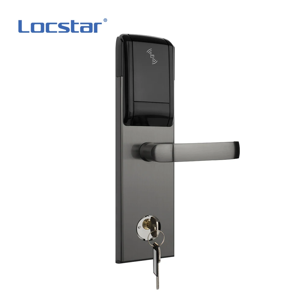 Locstar Fashion Key Safe Mortise Digital Ic Card Hotel Aluminium Mfid Electronic Magnetic Gate Electric Bolt Door Lock