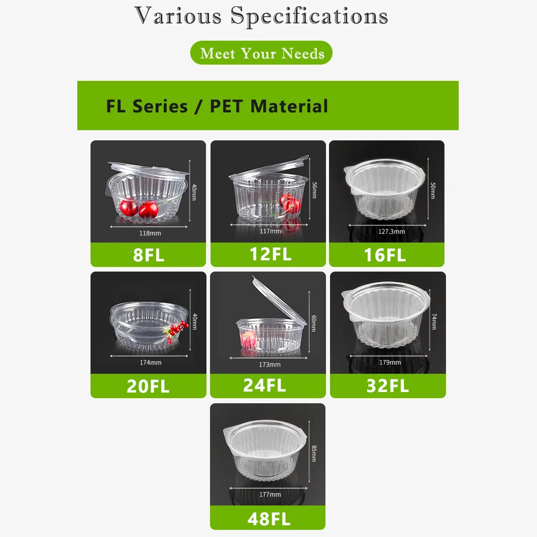 Новый пищевой ПЭТ 48 унций контейнер для салата одноразовый пластиковый контейнер для еды на продажу