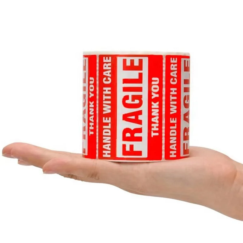 Fragile Stickers 2' x 3' Fragile label sticker - Handle with Care - Thank You Shipping Labels Stickers 500 Labels/Roll