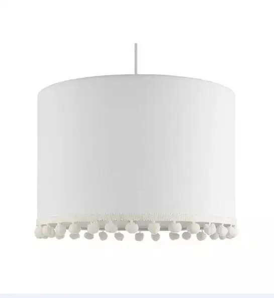 Pom Pom Trim Easy Fit Shade or use table lamp  pendant lamp ceiling lamp