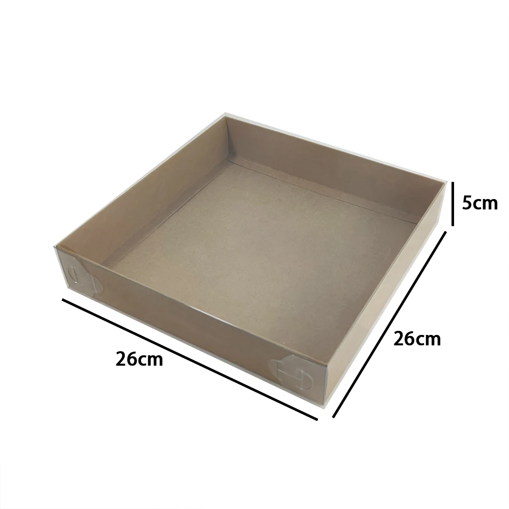 ZL Wholesale Eco Custom Packaging Bakery Food Donut Pizza Cookie Kraft Paper Gift Box With Transparent PET Foldable Lid