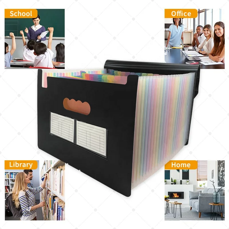 Водонепроницаемая Радужная расширяющаяся папка для файлов размером A4 PP Сумка документов офиса и школы