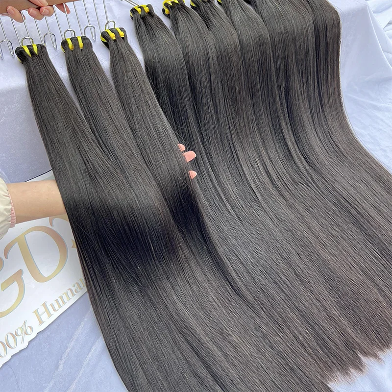 GDY Bulk Vendor Milk Virgin Human Hair Bundle Indian Double Drawn Weft unprocessed Raw Hair Extension Virgin Hair Bundles