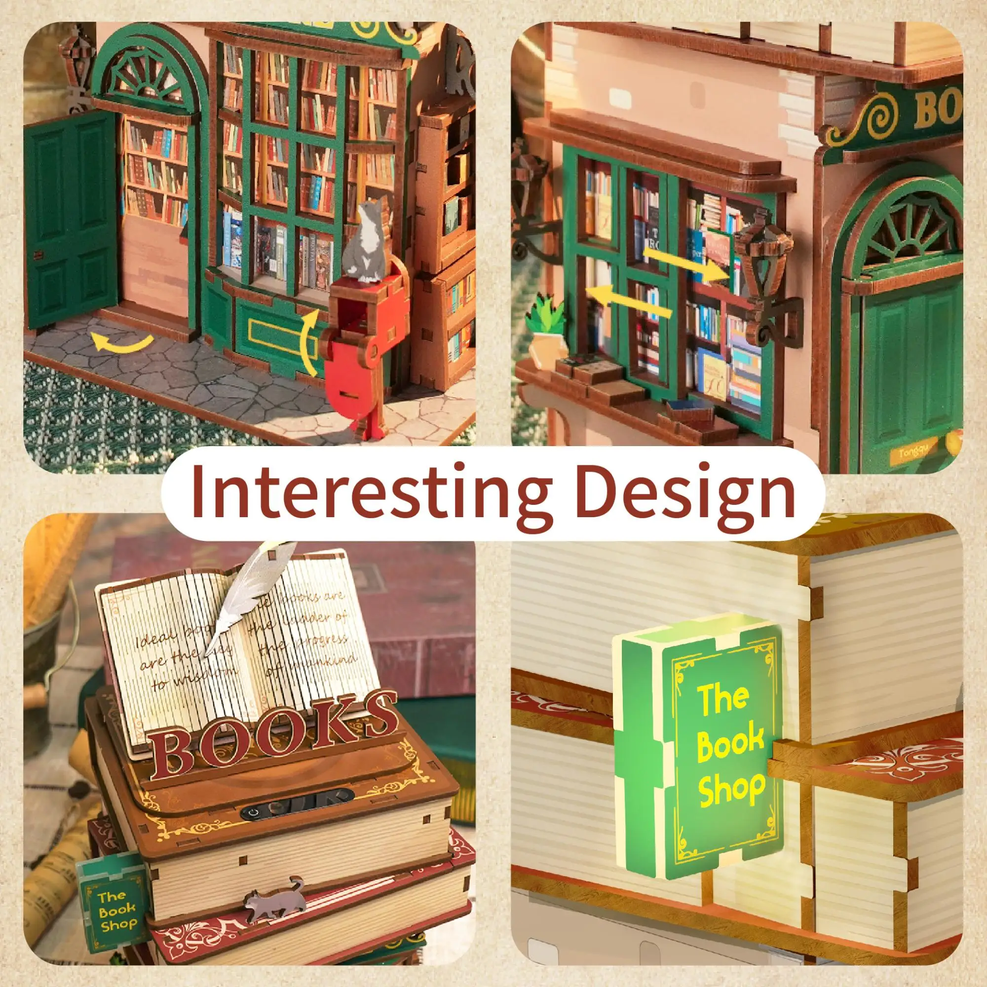 Tonecheer модель книжного магазина кукольный дом DIY строительные игры детские 3D пазлы дерево
