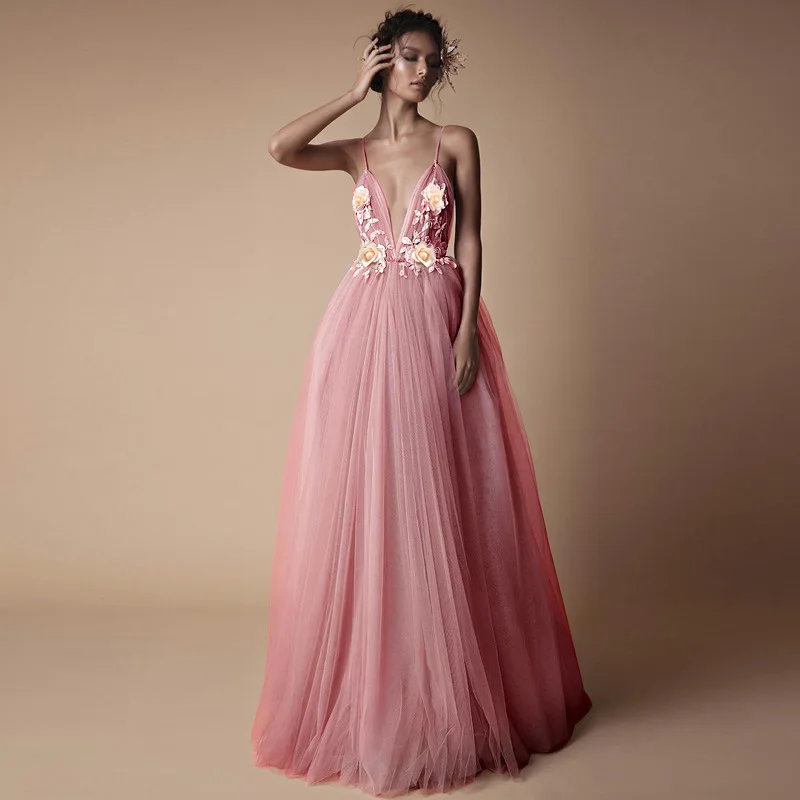 
Latest fashion rose gold bridesmaid dress with embroidery evening dresses for wedding 