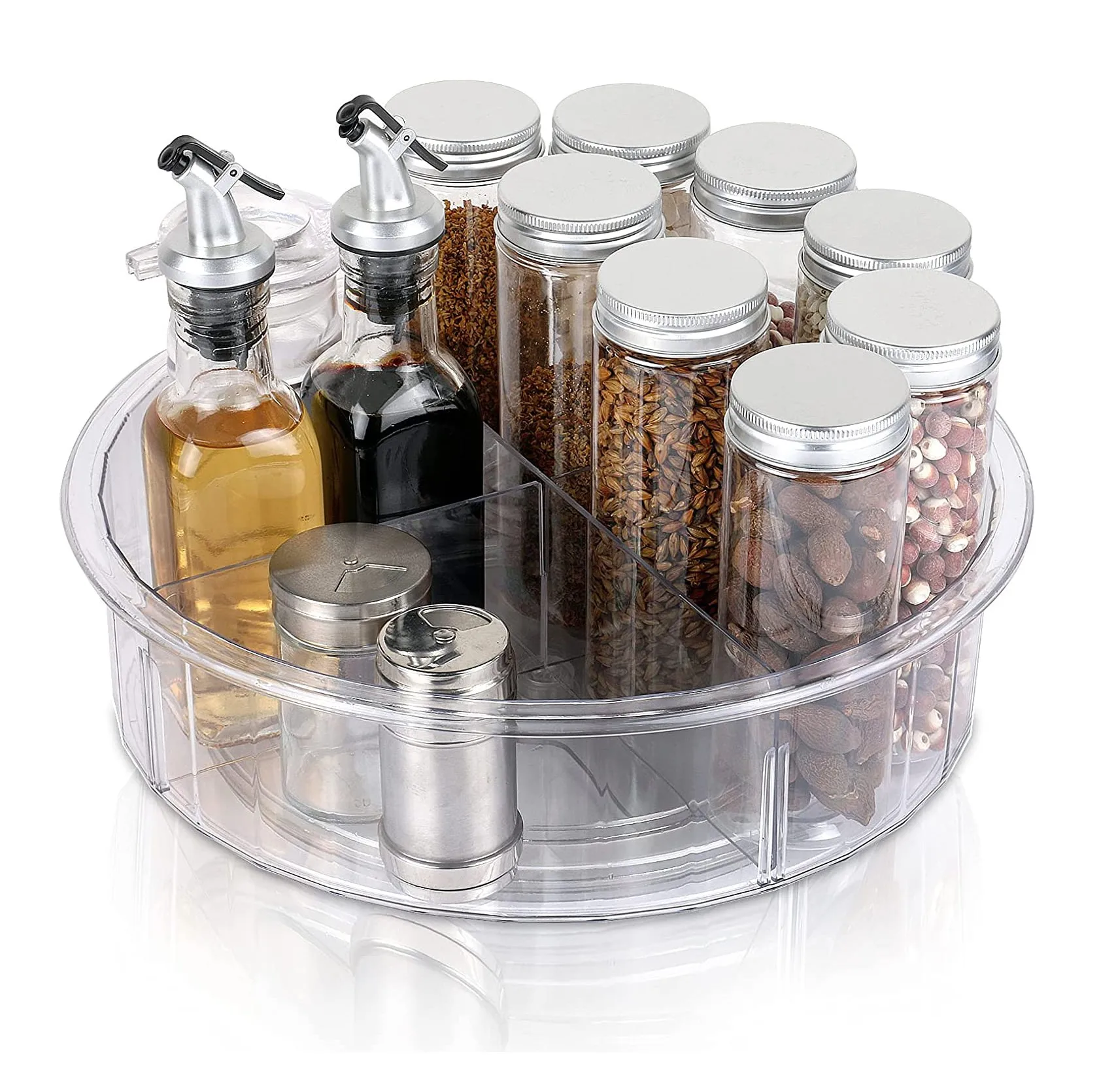 9.5 inch 360 Degrees Smooth Spinning Lazy Susan Turntable,Turntable Food Storage Container