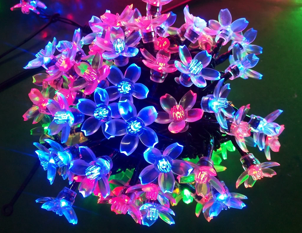 Fairy Garland Led Ball Lights For Christmas Tree Wedding Home Indoor Decoration Curtain Cherry Blossom String Light
