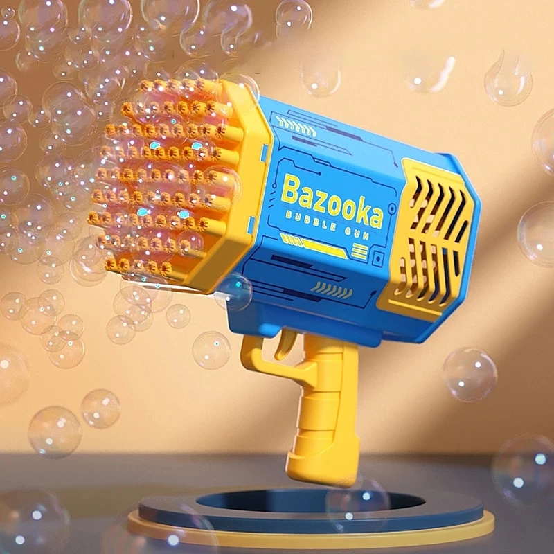 69 Hole Gatling Bubble Machine for Children Automatic Bazooka Bubble Gun wit Color Light Electric Soap Bubble Maker Toy For Kids
