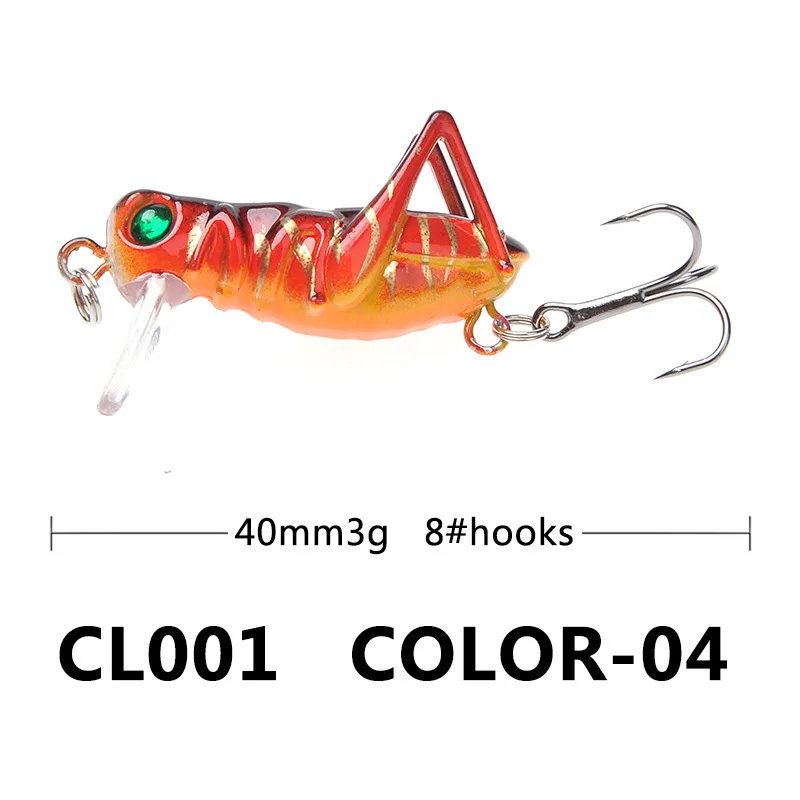 40mm 3g 10 colors floating Colorful Locust Lure Artificial Plastic Fishing Baits Lures Fishing tackle