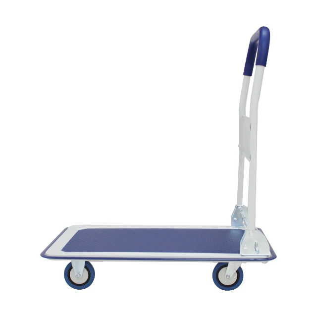 Factory Wholesale Platform Truck Foldable Industrial Material Handling Trolley with Silent Wheels