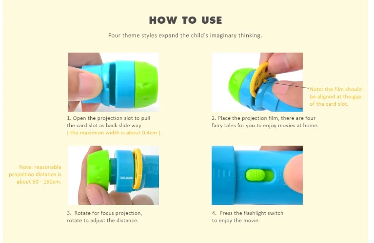 Kids Story Time Flashlight Projector