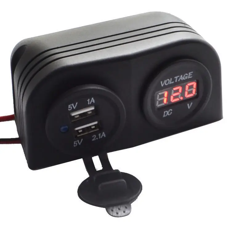 DC12V 3.1A Dual USB Port Charger Socket
