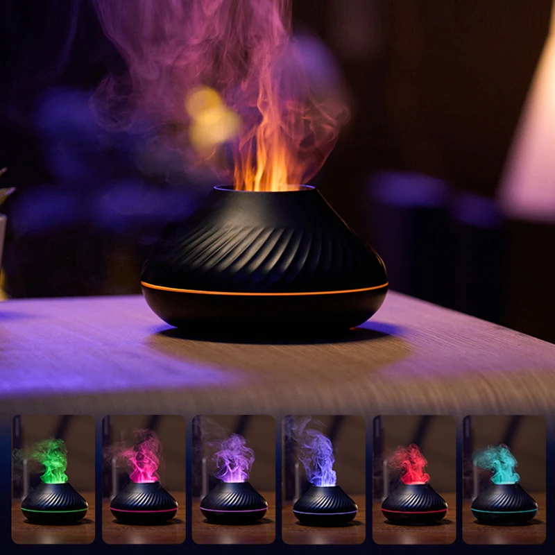 Capacity Aromatherapy ultrasonic Simulated flame Ultrasonic Technology Aromatherapy Difuser Humidifier Essential Oil Diffuse