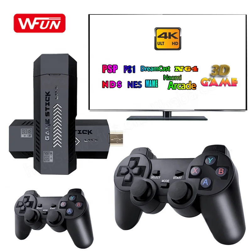 X2 Games 3D HD Family 4K Video Game Stick TV Console Retro 64G Portable Consola For 30000 Game stick GD10