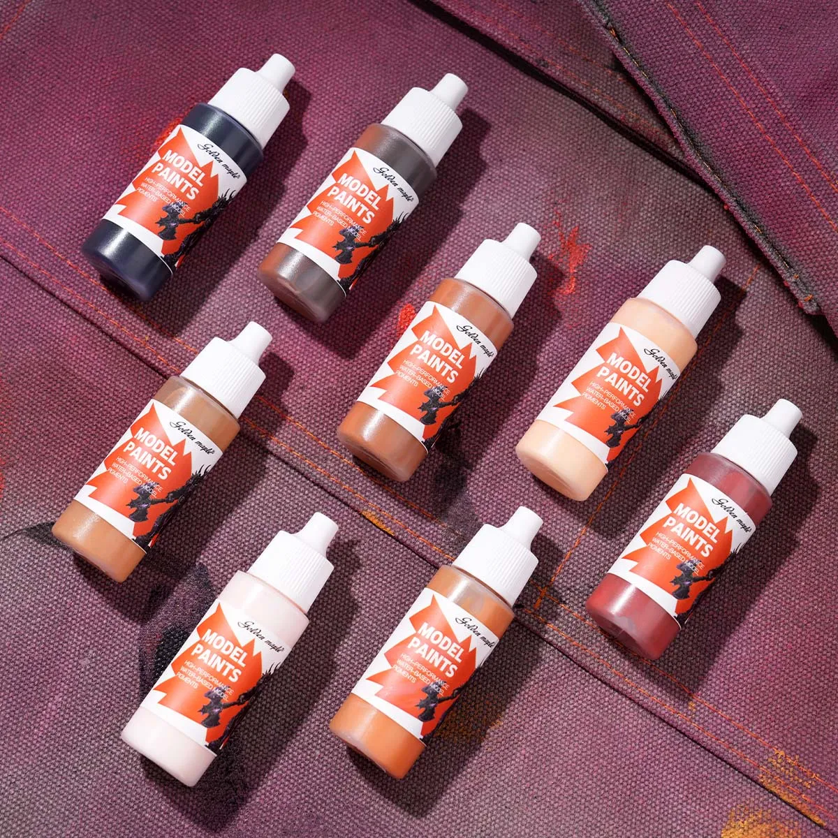 Premium Quality 8 Skin Colors Model Miniature Painting Set Metallic Airbrush Kit For Painting Figures