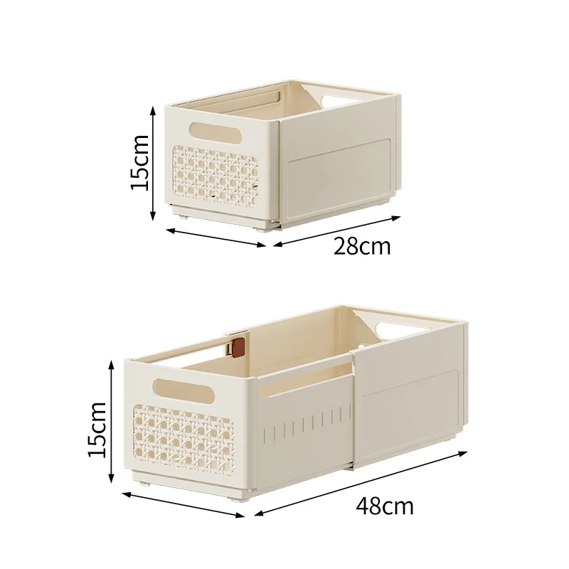 Home Kitchen Deep Storage Cabinets Right-Angle Retractable Organizing Boxes Plastic Tabletops Storage Baskets Cosmetics