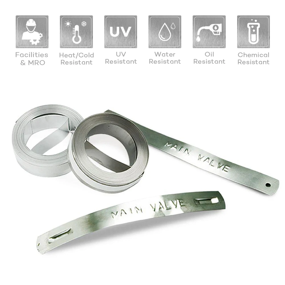 Dymo IND неклейкая бирка из нержавеющей стали для тиснения 32500 12 мм x 6 4 м совместимая с Rhino M1011 набор