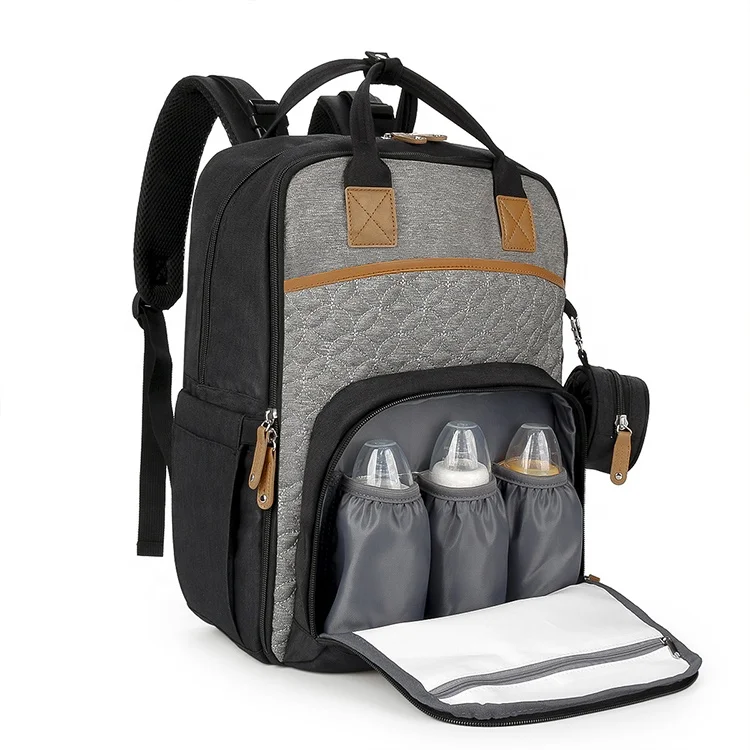 New 3pcs Set Custom Logo Luxury Baby Diaper Bag Backpack Mommy Bag With Pacifier Case Diaper Changing Pad