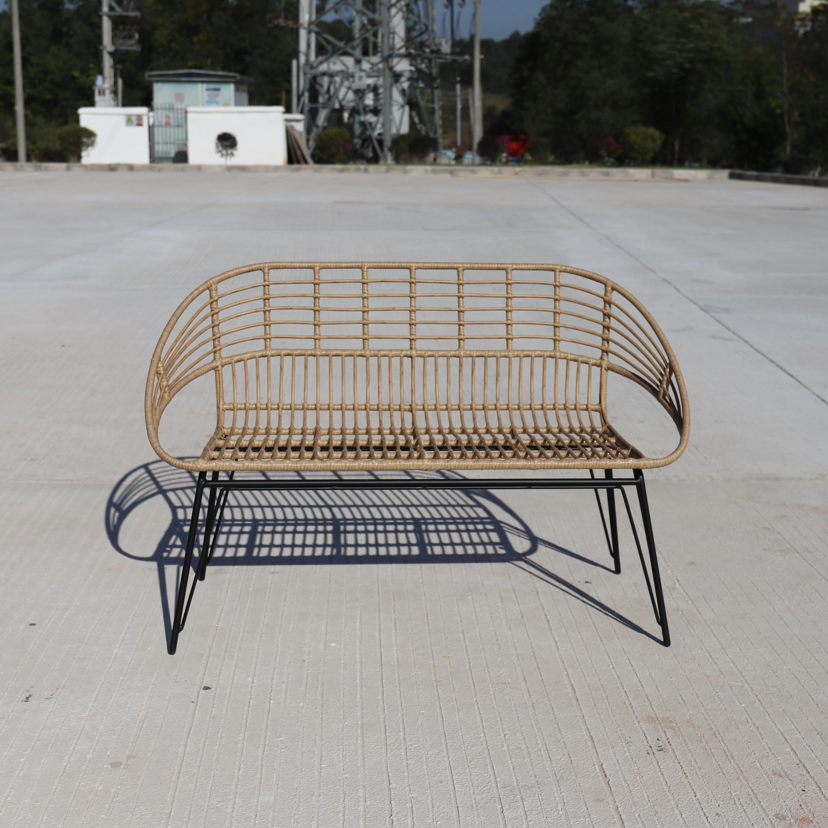 Wholesale Outdoor Furniture Garden Nordic Double Arm Chairs Rattan Wicker For Sale