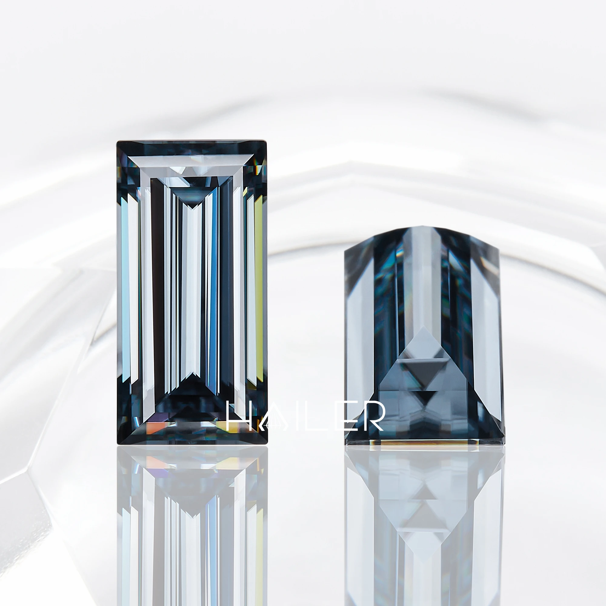 Manufacture Rectangle Grey Blue Synthetic Diamond Price Moissanite Loose Gra Diamond