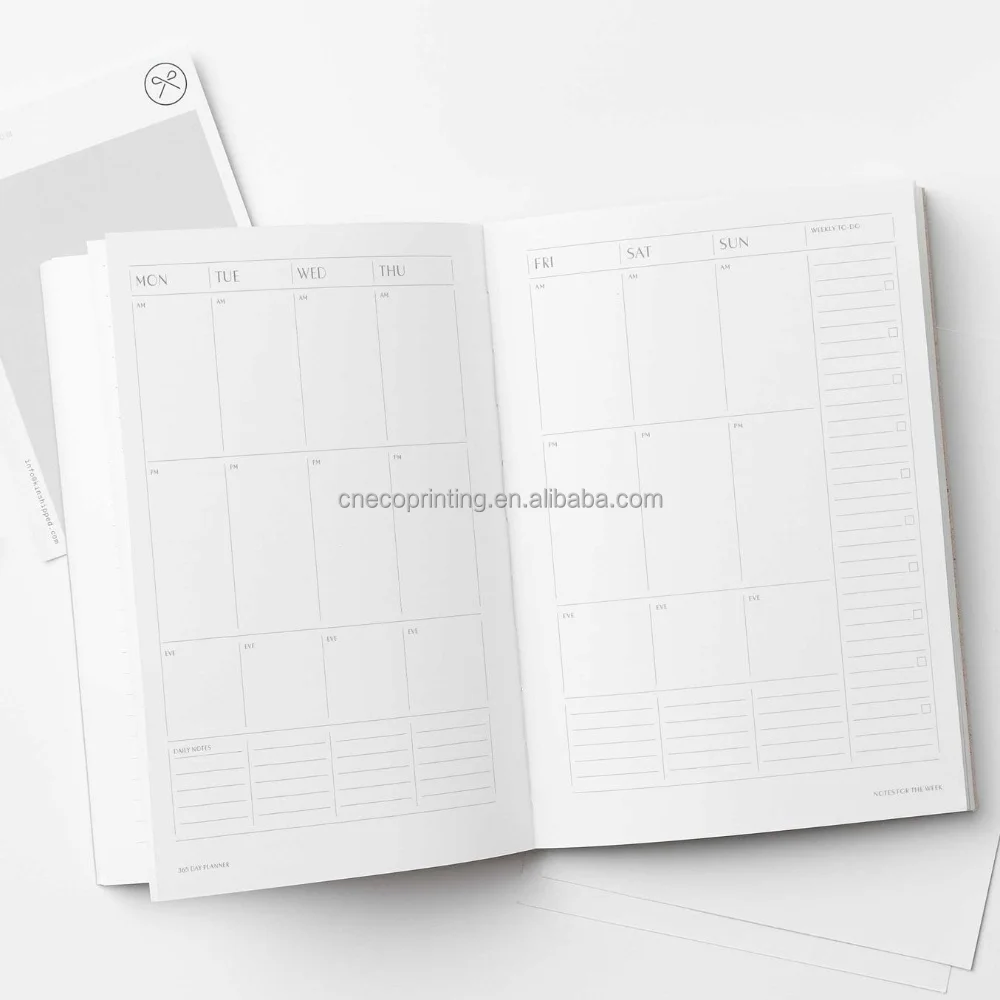 Custom Your Design Printing Bulk Wholesale 2025 2026 Hardcover Daily and Monthly Schedule Journal Planner Notebooks