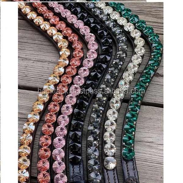 Комбинированное Черное Кожаное Поло для Выездки бровей