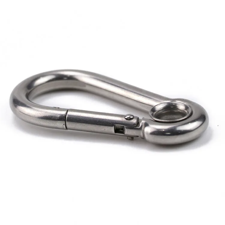 Stainless Steel Heavy Duty Carabiner Clips with Round Hole Snap Hook Quick Links Chain Accessories Tool