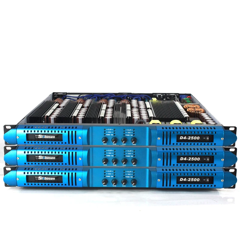  Sinbosen 2 Ом устойчивый Профессиональный 1u 4 канала Усилитель мощности 2300w цифровой