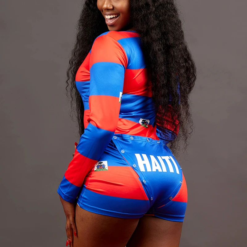 
welkin spring summer plus size jamaican flag jumpsuit pajama jamaica onesies with butt flap for women 