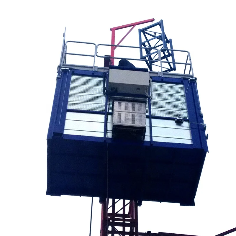 Пассажирский кран с одной клеткой 55 кВт для строительства, строительный подъемник sc200/200, двухцелевая конструкция