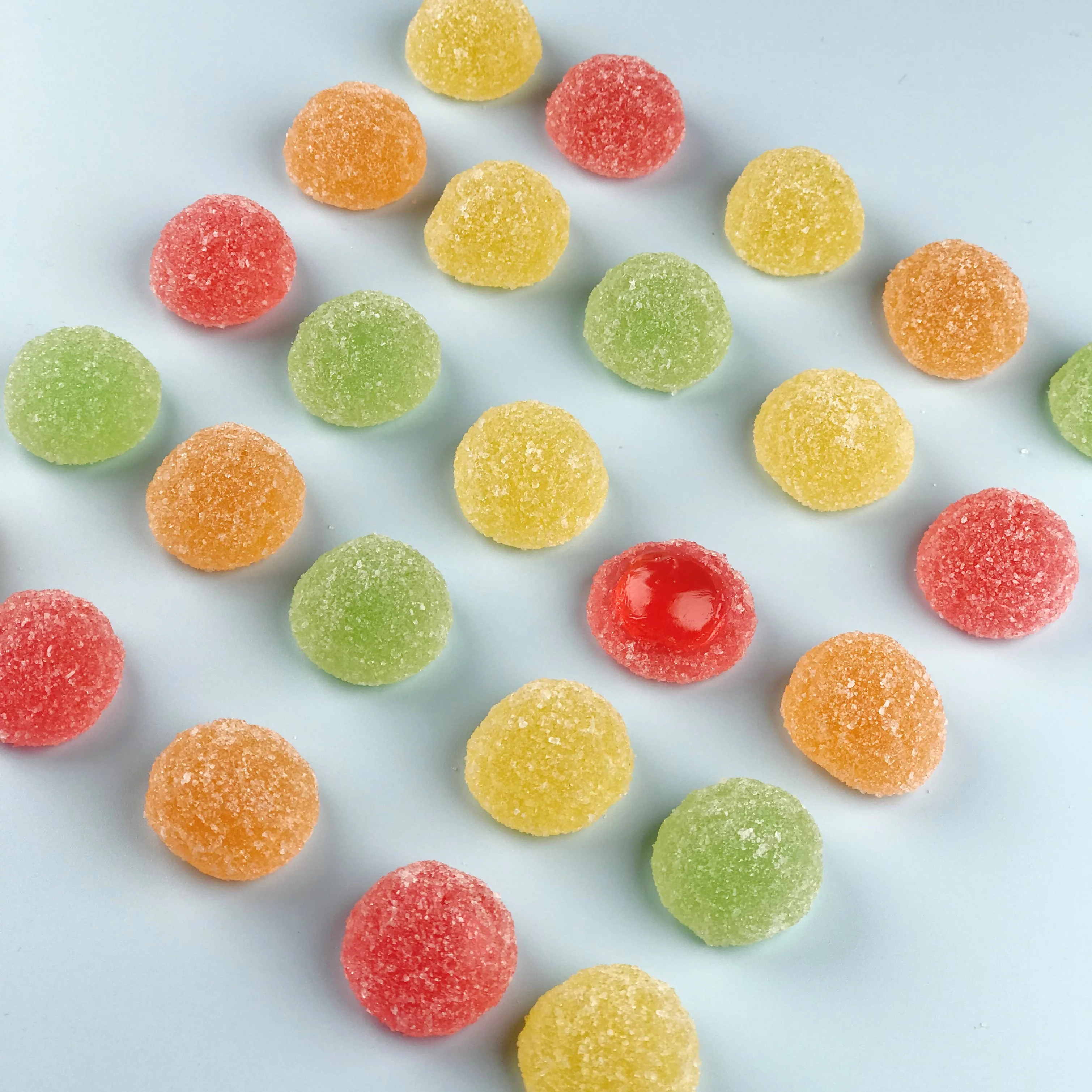 Candy gummy  fruit flavor drop shaped gummy jelly save in the bottle gummi candi