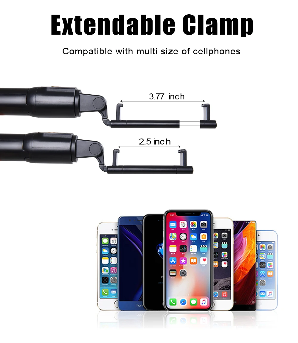 
Wireless Bluetooth Remote Extendable Selfie Stick Monopod phone stand holder 3 in 1 Camera Tripod for smartphone 