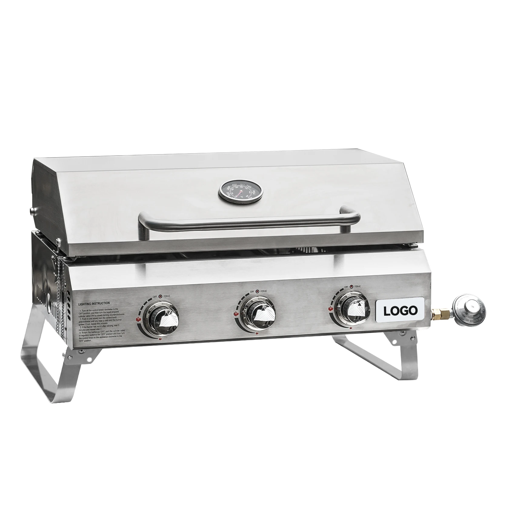 Wholesale 3 burner household gas fuel grill portable table top bbq gas grill