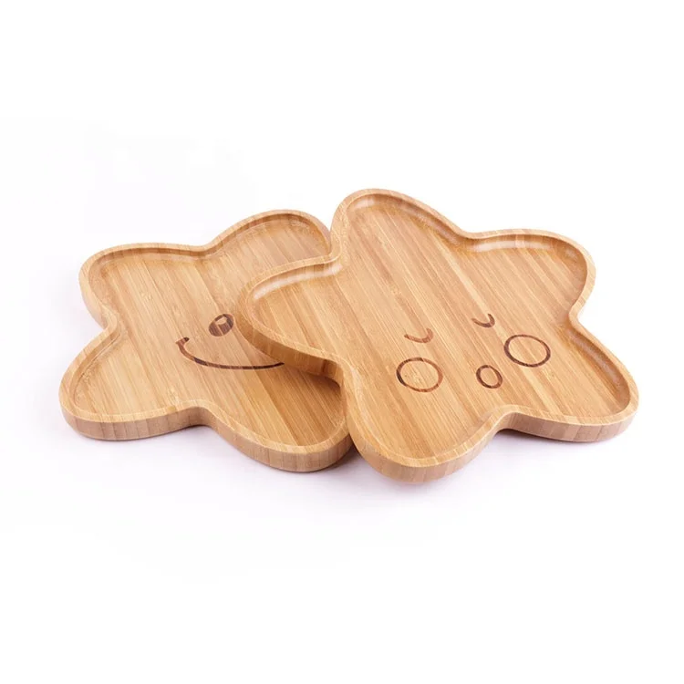 Children Kids Toddler Baby Bamboo Plate Dish Set