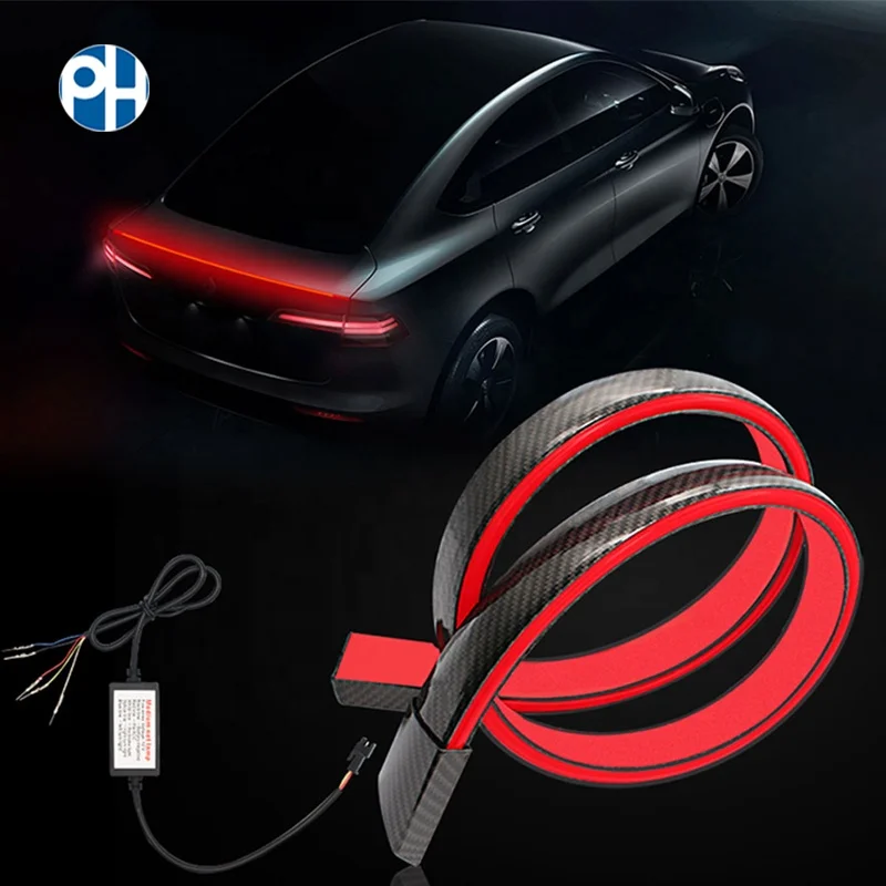 PH Universal LED Spoiler Rear Lip Kit for Car Trunk Brake Light Trunk Roof Wing
