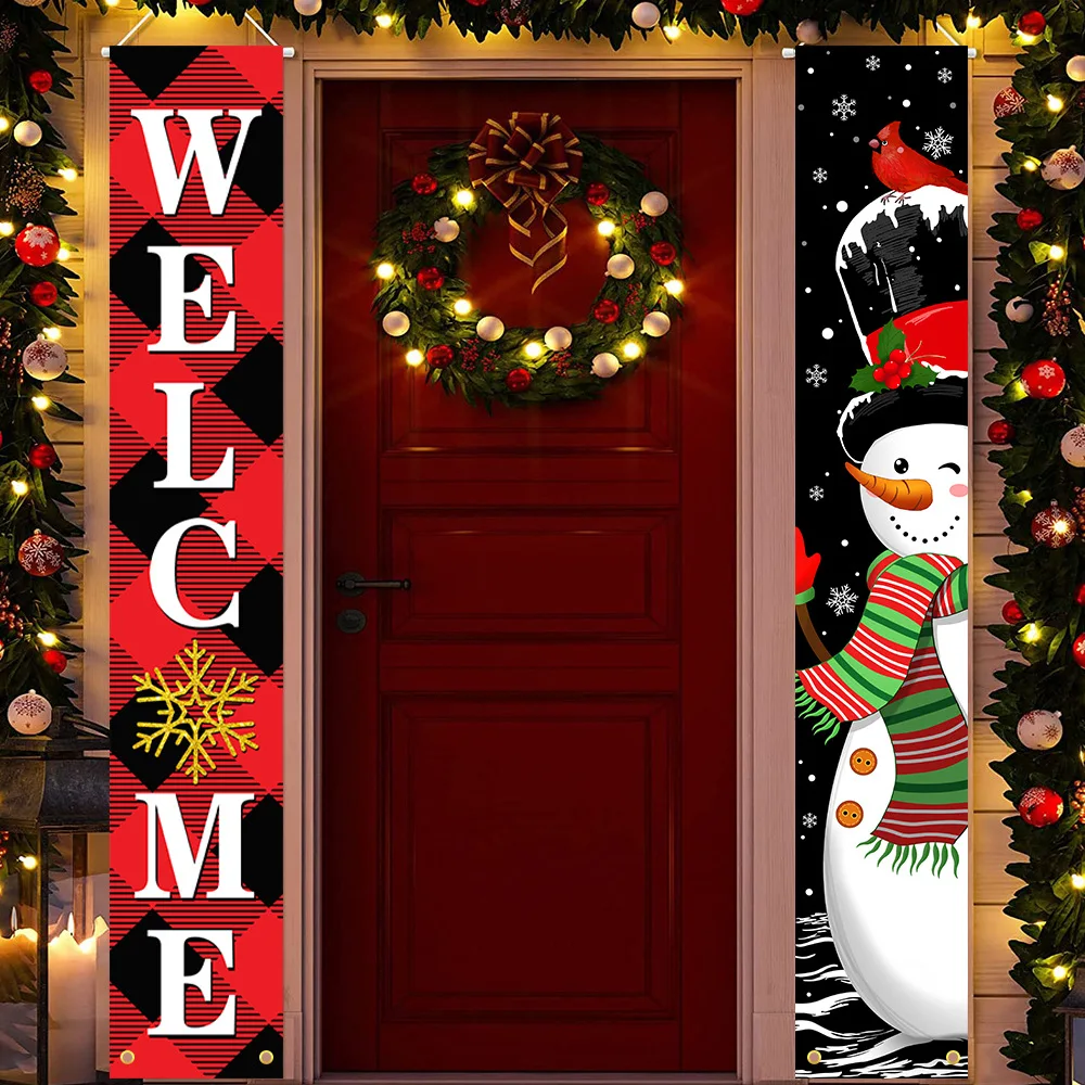 Christmas Couplet Flag Banner High Quality Masquerade Wall Scroll Poster for Festival Decoration