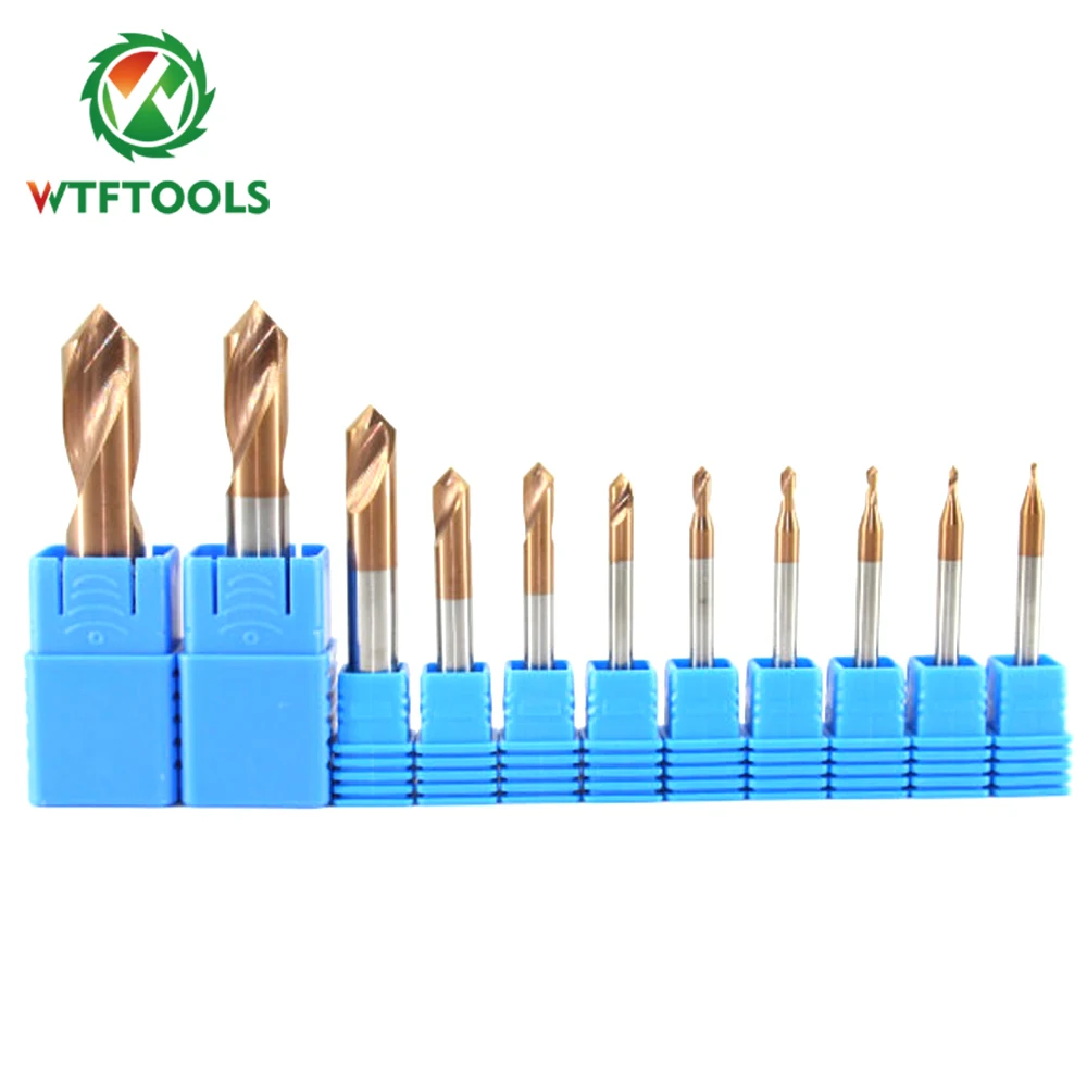 
WTFTOOLS 90 120 Degree Tungsten Carbide Spot Drill Bits For CNC Machinery 