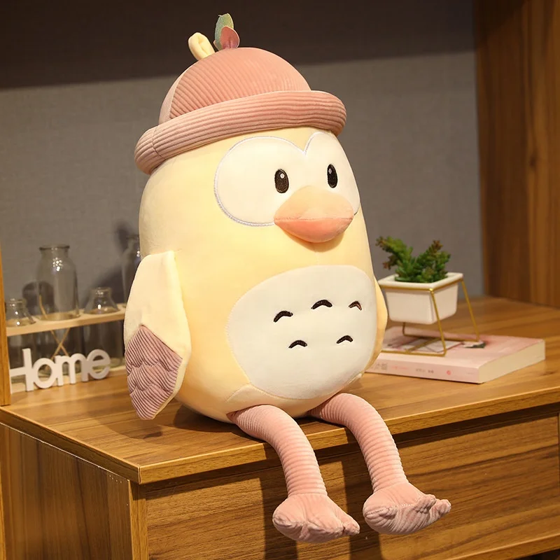 Soft colorful owl plush toy wholesale custom bird doll sleeping pillow children bed doll