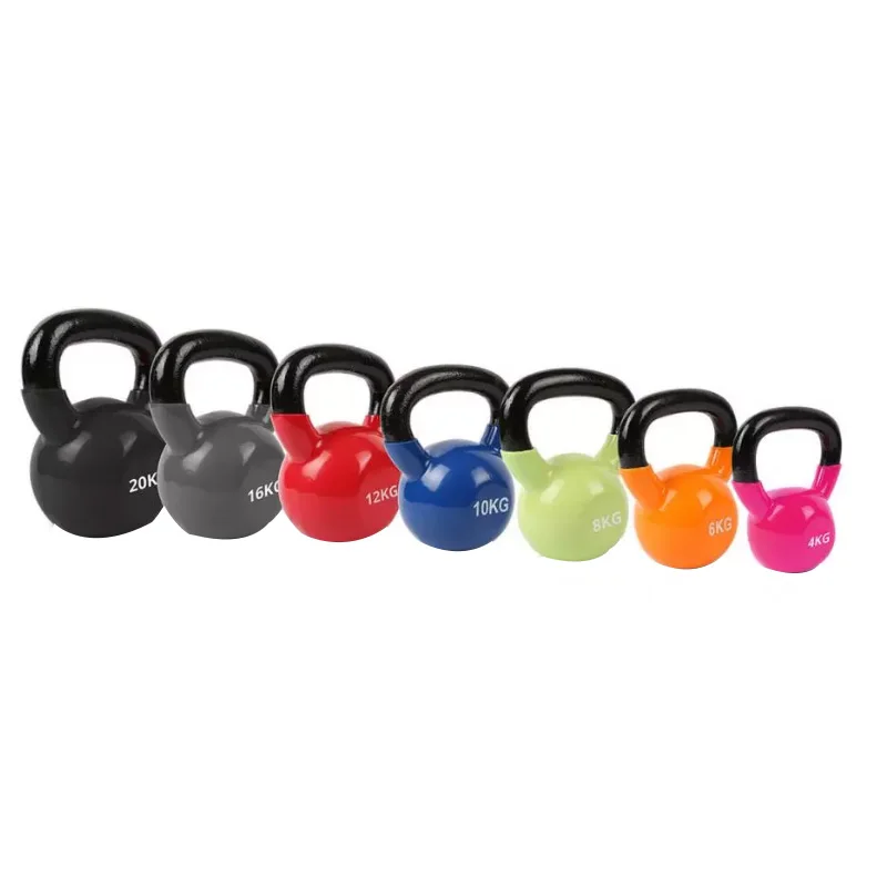 Home Super Gym Equipment Kettle bell Perfect for Bodybuilding Weight Lifting Training Vinyl Kettlebell Kettlebell