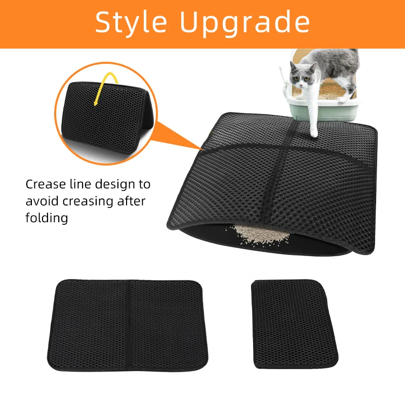 Honeycomb Double Layer Design Cat Litter Trapping Mat Factory Custom Scatter Control and Less Waste EVA Cat Litter Box Pad
