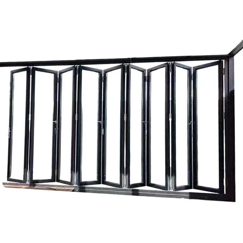 House Glass Aluminum Sliding Doors Frame Exterior Folding Door Aluminium Bifold Patio Glass Prices Entrance Aluminum Door