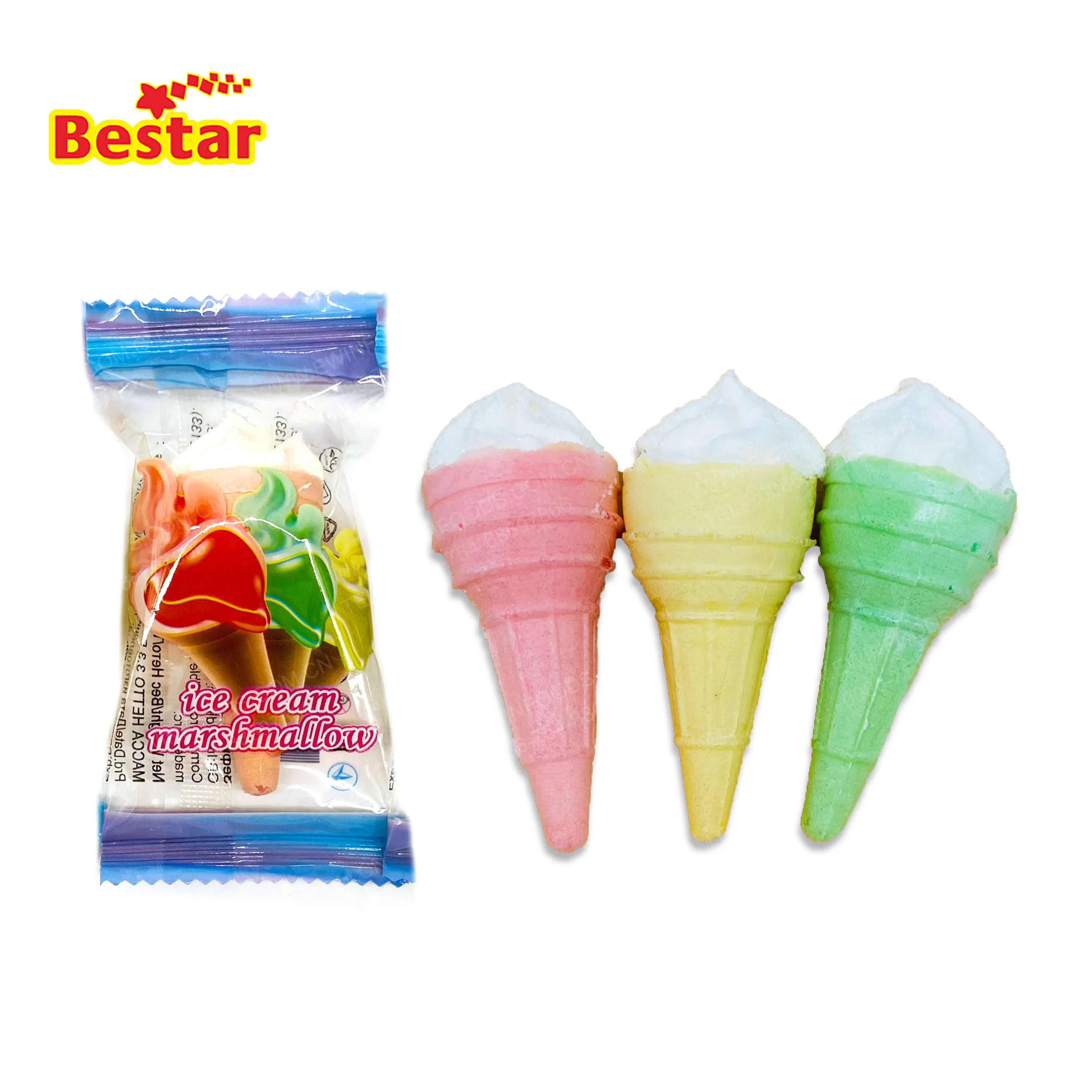 Halal Jar packaged strawberry flavor marshmallow filling sauce ice cream marshmallow candy