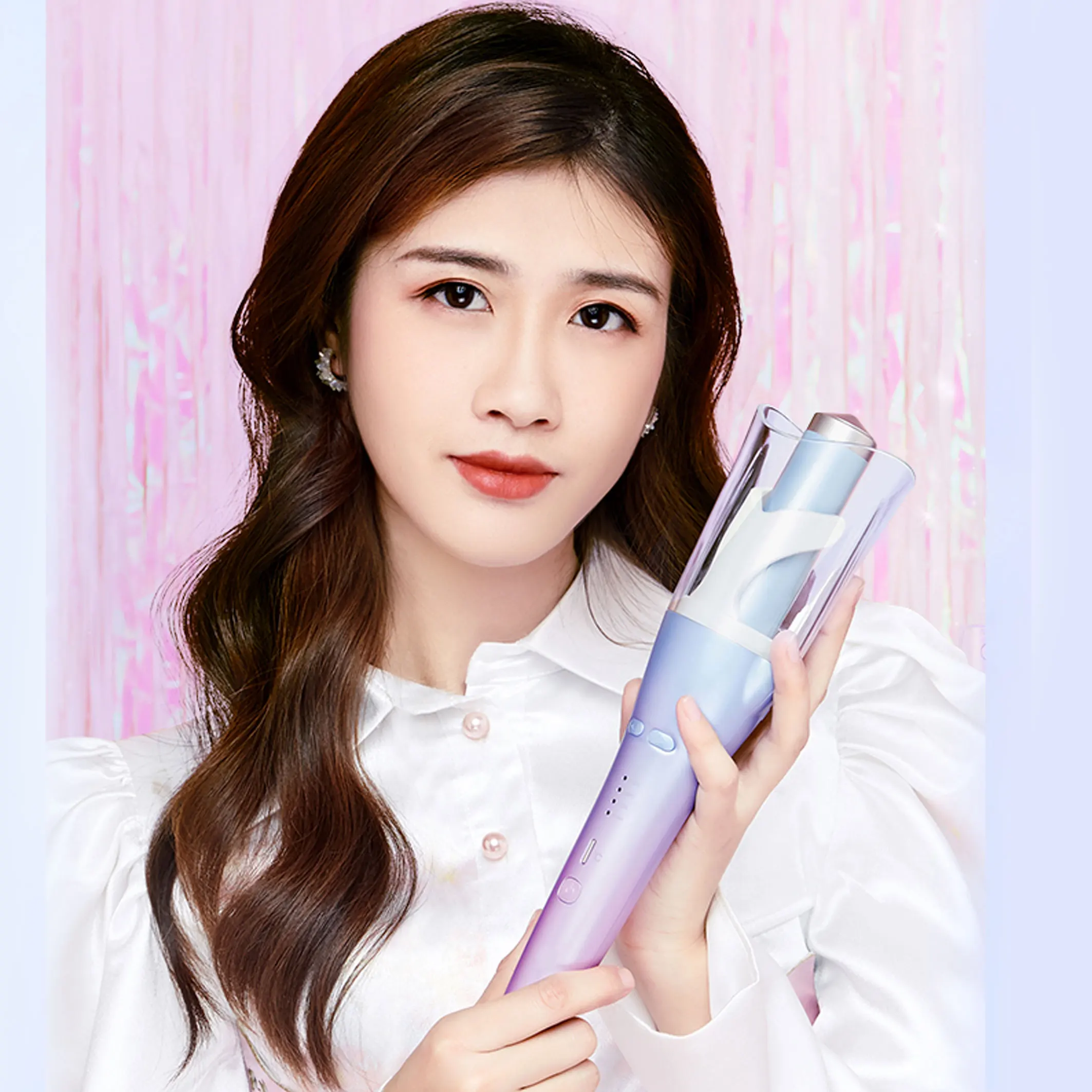 Factory price beauty salon hair curler automatic rotating steam curler curling iron