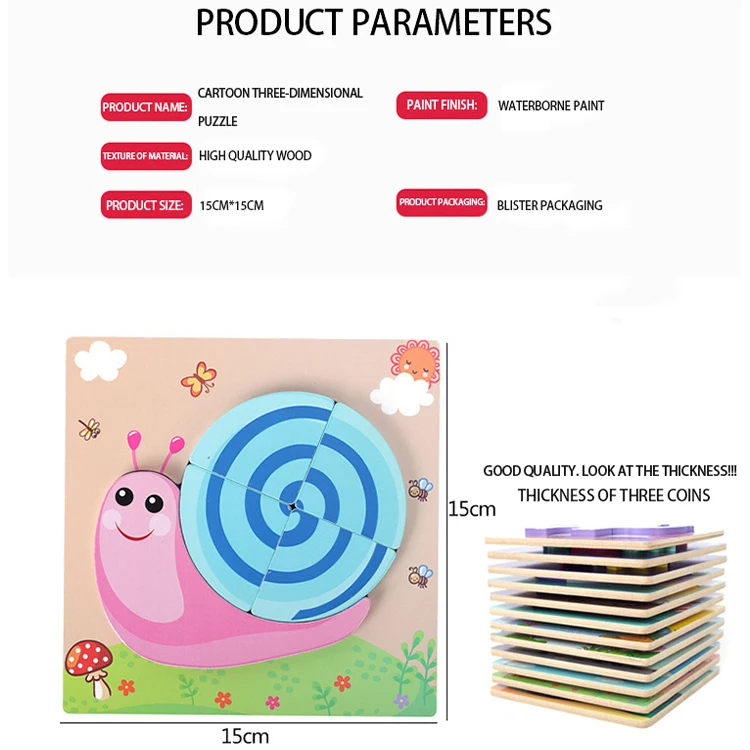 Toy Montessori Souptoys 3D Puzzle Car Wooden Kids Toys