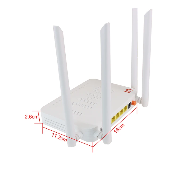 Brand New FTTH Wolck Dual Band Xpon 4GE+AC WIFI+1TEL 5dbi 4 Antennas Gepon Xpon Fiber Wifi Onu Modem